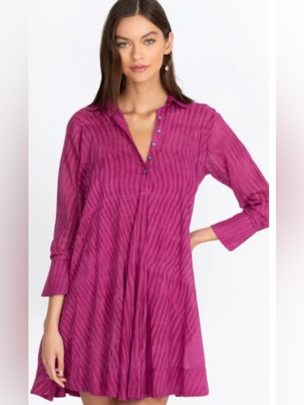 Johnny Was Amanda Bond Donna Flare Mini Dress Fuchsia Pink Size XS/S - Picture 2 of 16